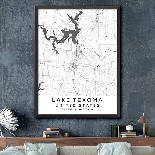 Miniatura 2 de Mapa de Lake Texoma, Estados Unidos, Luz 2 (16x20)