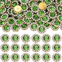 Vista 24 de 160 diamantes de imitación para coser de 0.472 pulgadas, base de metal, diamantes de imitación para coser en ropa, zapatos, aretes, cinturón