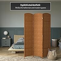 Vista 52 de Red Lantern Divisor de habitación de 4 paneles blanco con tejido de diamante de 7 pies de alto