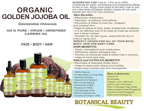 Miniatura 4 de ACEITE ORO DE JOJOBA ORO ORO 100% PURO PARA CARA, CABELLO, PIEL, CUERPO. 8 Fl.oz.- 8.1 fl oz.