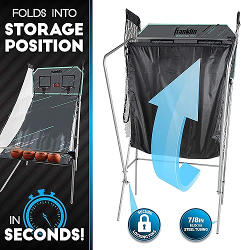 Miniatura 6 de Franklin Sports Juego de aro de baloncesto doble interior - Marcador electrónico + 4 pelotas de baloncesto - Arcada de tiro para 2 jugadores