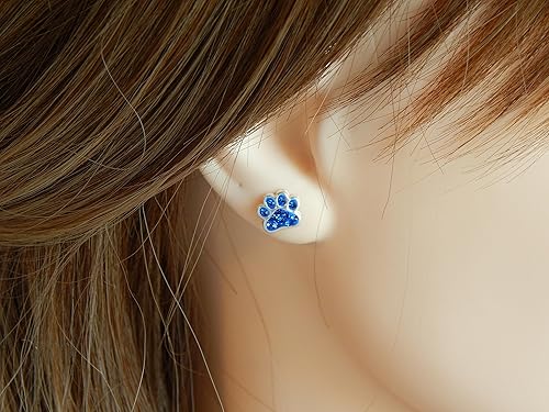 Miniatura 3 de Aretes de plata de ley 925 con estampado de pata (elige tu estilo) (sin níquel)