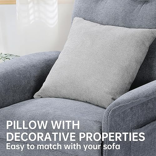 Miniatura 6 de Kidirect Almohada decorativa para sofá, almohadas mullidas para sofá, cómoda almohada cuadrada de lino y algodón, proporciona un apoyo óptimo para