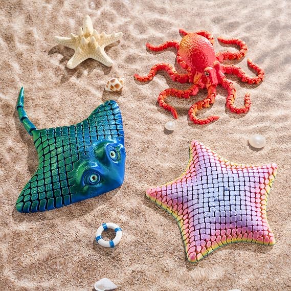 3pcs 3D Printed Ornaments, 3d Printed Ornament Collection, 3D Printed Animals for Stress Relief and Office Relaxation