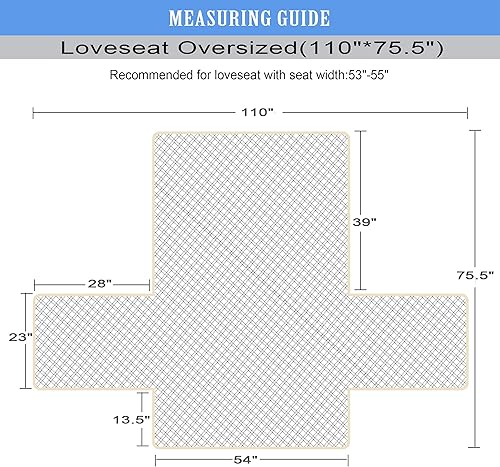 Miniatura 2 de Ameritex - Funda protectora para sofá de dos puestos, impermeable, acolchada, con revestimiento antideslizante de huellitas, protege de perros y