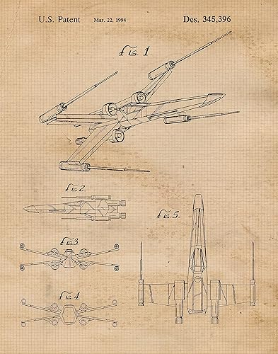 Miniatura 6 de Classic Star X Wing Vessels Patent Print, 1 (11x14) Unframed Photos, Wall Art Decor Gift for Home Office Gears Garage School Science Student Teacher