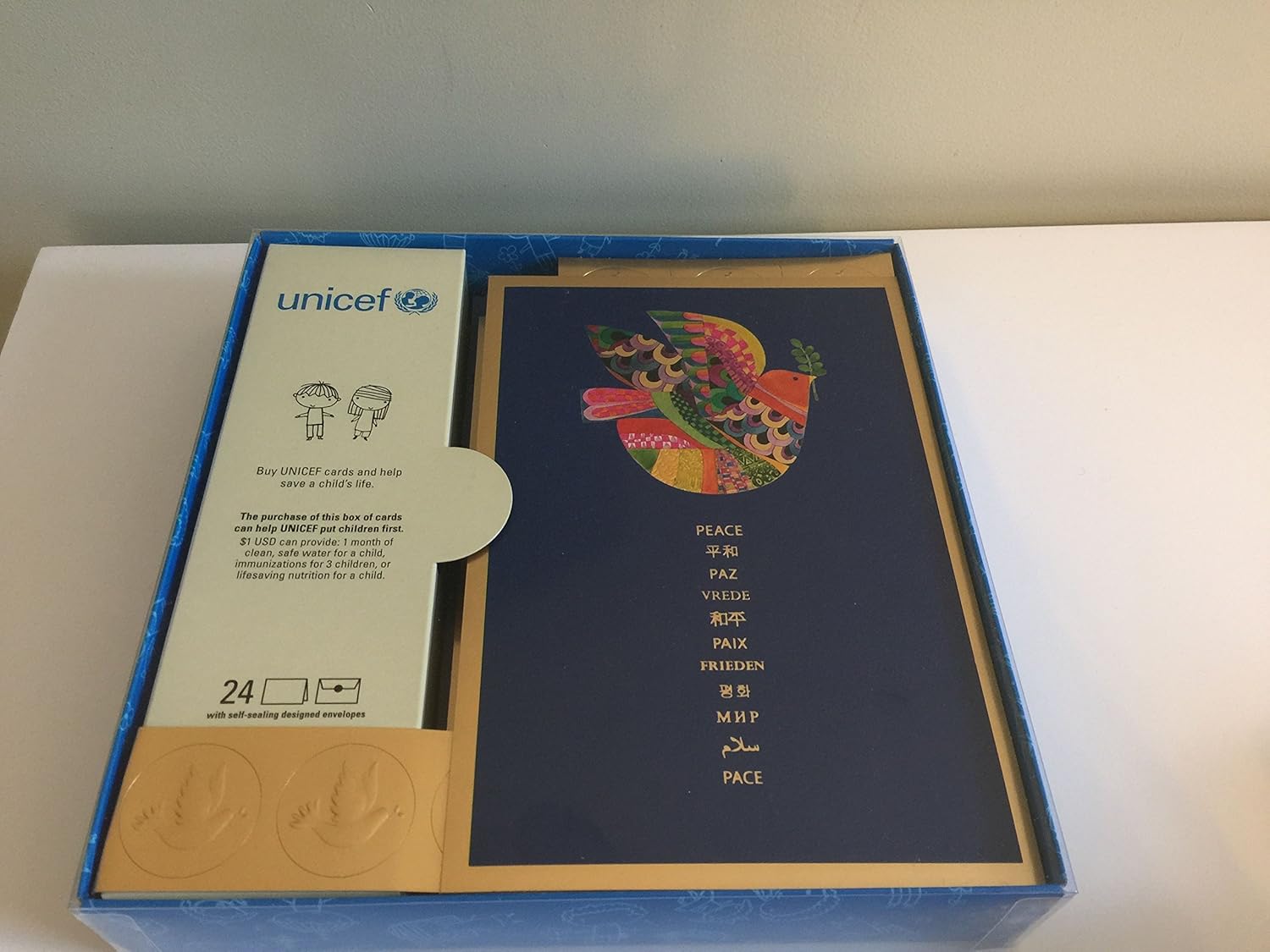 Amazon ユニセフpeace On Earthクリスマスカード ボックスの24 グリーティングカード 文房具 オフィス用品