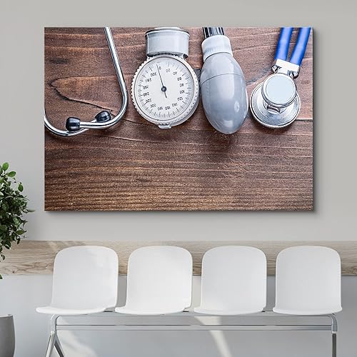 Miniatura 2 de wall26 Lienzo impreso para pared, equipo de herramienta de bomba de estetoscopio médico, equipo de herramientas de salud médica y hospitalaria,