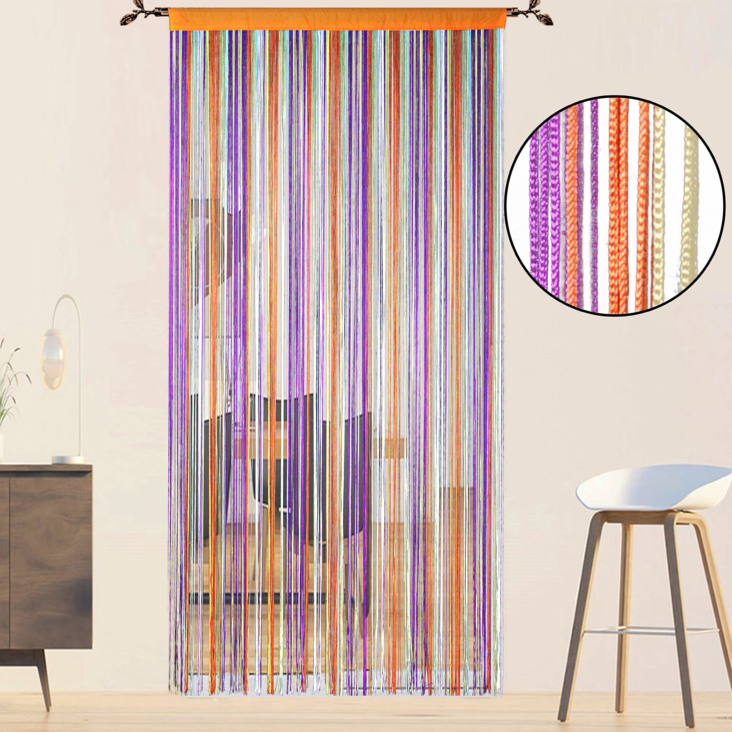 Tende per porte, zanzariere, per finestre, mosche, porte, decorazioni, divisori, pannelli, camera da letto, soggiorno, armadio, tende per porte (arcobaleno, 90 x 200 cm)