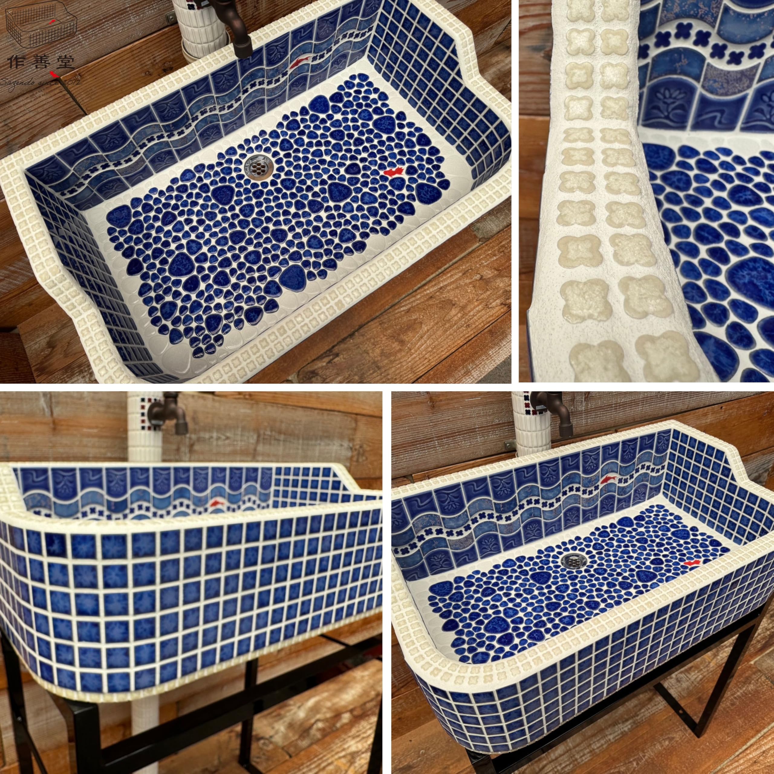 Amazon.co.jp: 作善堂 ガーデンシンク タイルシンク ガーデンパン 屋外