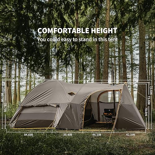 Miniatura 8 de Naturehike KOTA - Tienda de campaña para 468 personas, doble capa, impermeable, para 4 personas, 6 personas y 8 personas para campamento, tienda