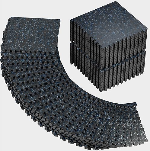 Miniatura 11 de PRAISUN Suelo de Gimnasio de Goma Más Grueso de 0.6 Pulgadas para Gimnasio en Casa, 12 Piezas 48 Pies Cuadrados Alfombrillas de Entrenamiento