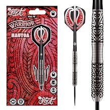 Shot! Darts Warrior Hautoa Steel Tip Dart Set-Centre Weighted 80% Tungsten Barrels