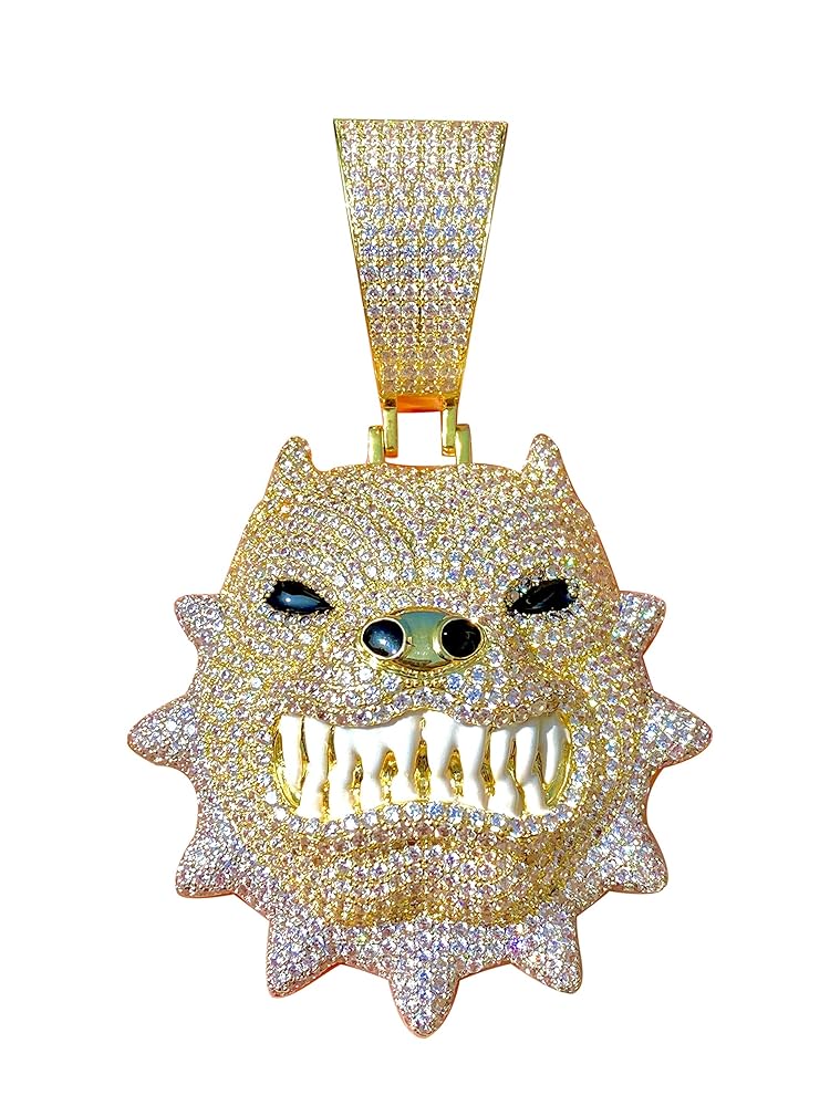 【honkyo】Big Pendant D.O.G Necklace Amazon.com: Shop-iGold Men's 14k Gold Finish Big Pitbull Dog