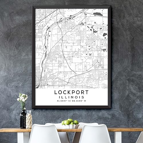 Miniatura 5 de Mapa de Lockport, Illinois, Light 2 (8x10)