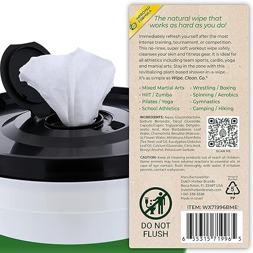 Miniatura 7 de Wipex Toallitas corporales sin enjuague para adultos, paño grande a base de plantas, aceite de árbol de té y eucalipto, ideal de limpieza rápida