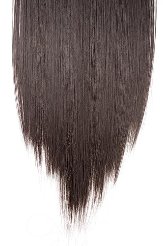 Miniatura 4 de S-noilite 8 extensiones de cabello con clip de 26 pulgadas, lacio, marrón oscuro, cabeza completa, extensiones de cabello largo y lacio, tinte de