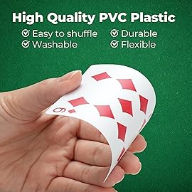 LotFancy Playing Cards, 100% Plastic, Waterproof - 2 Decks of Cards with Plastic Cases, Poker Size Standard Index, for Magic Props, Pool Beach Water Card Games