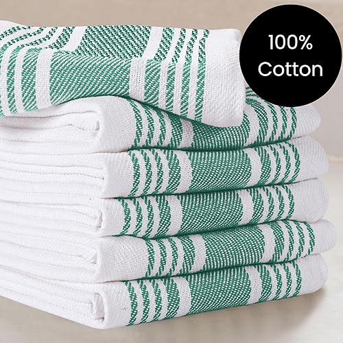 Miniatura 3 de Juego de 6 toallas de cocina color verde azulado para secar platos de 16 x 26 pulgadas, toallas de mano de cocina, toallas de cocina absorbentes,