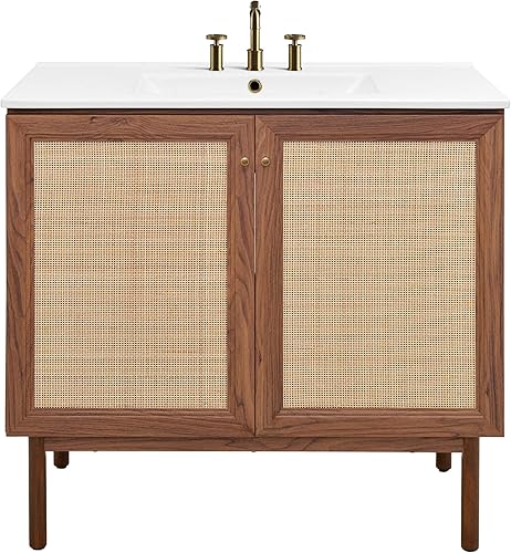 Vista 454 de Swiss Madison Classe - Lavabo de baño de roble de 24 pulgadas incluido