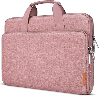 DOMISO Funda para Portatil Ordenador 15.6 Pulgadas,MacBook Pro M4 M3 M2 2025/Pro Max,Protección Bolsa para 15-16 Pulgadas Lenovo,HP,Dell,Asus Chromebook,Laptop PC Case Sleeve Con Asa,Rosado