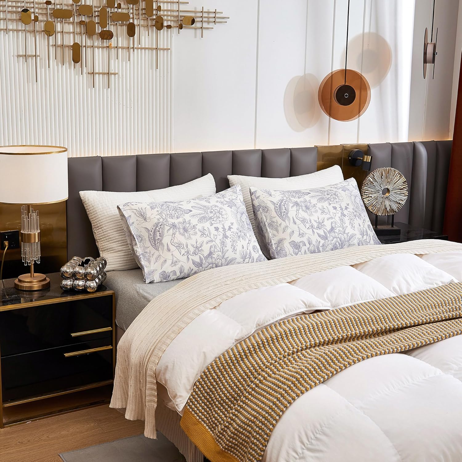 ECOCOTT 2 Pack Pillowcase Standard Size with Vintage Floral Pillow Cases Set, 100% Cotton Standard Pillow Covers Envelope Closure (Standard, 20"x26") - Image 6