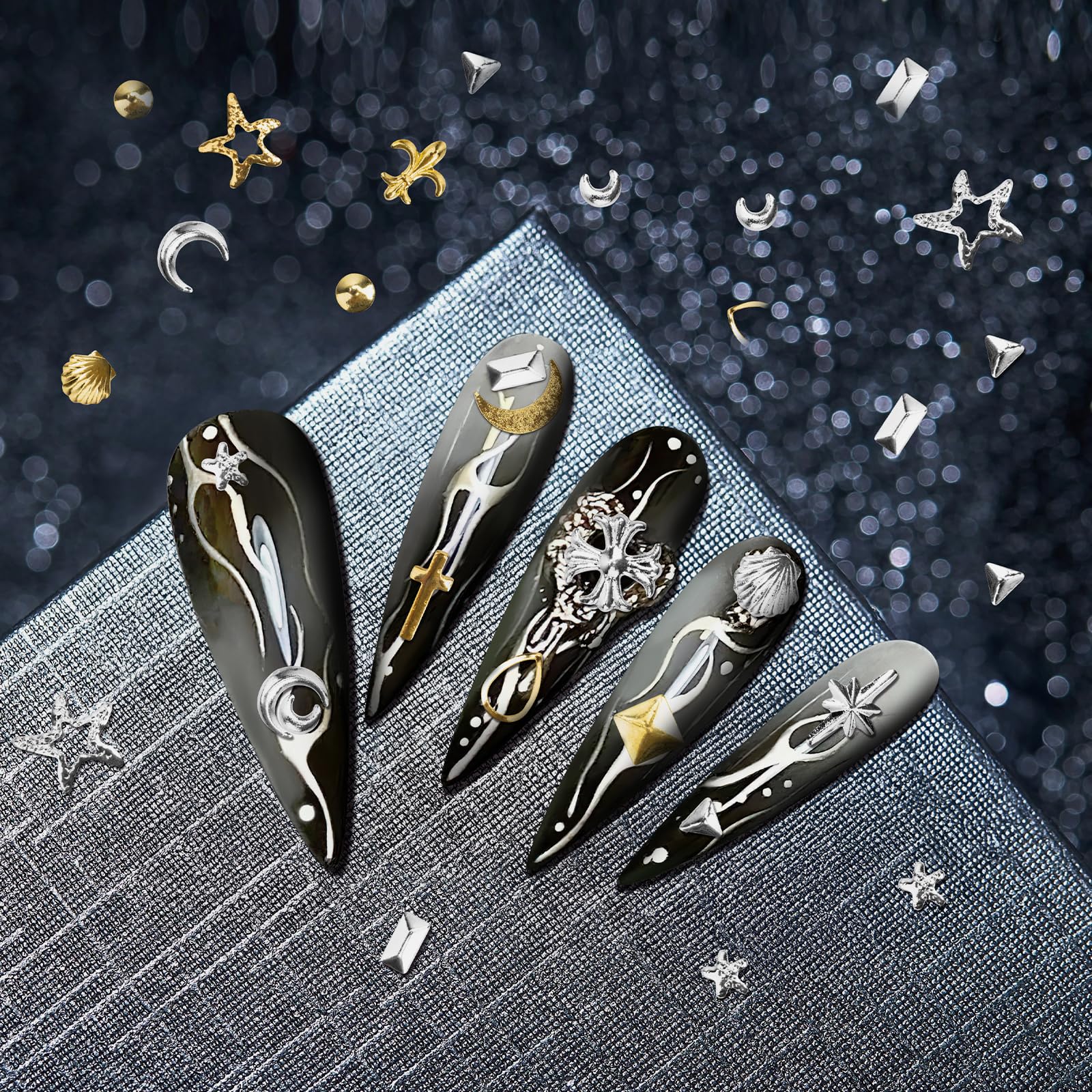 3dネイルパーツ ネイル Amazon.co.jp: Madenia 600個 セット 3D ネイルパーツ：ネイルスタッズ
