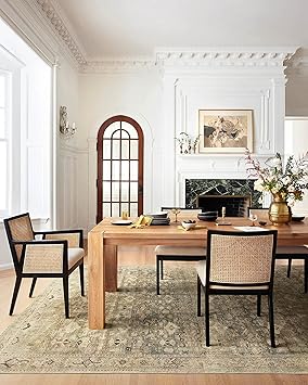 Loloi Margot Collection MAT-04 Antique/Sage 7'-6" x 9'-6" Area Rug, No-Shed Easy Clean Large Patterned Area Rug for Living Room, Bedroom, Dining Area