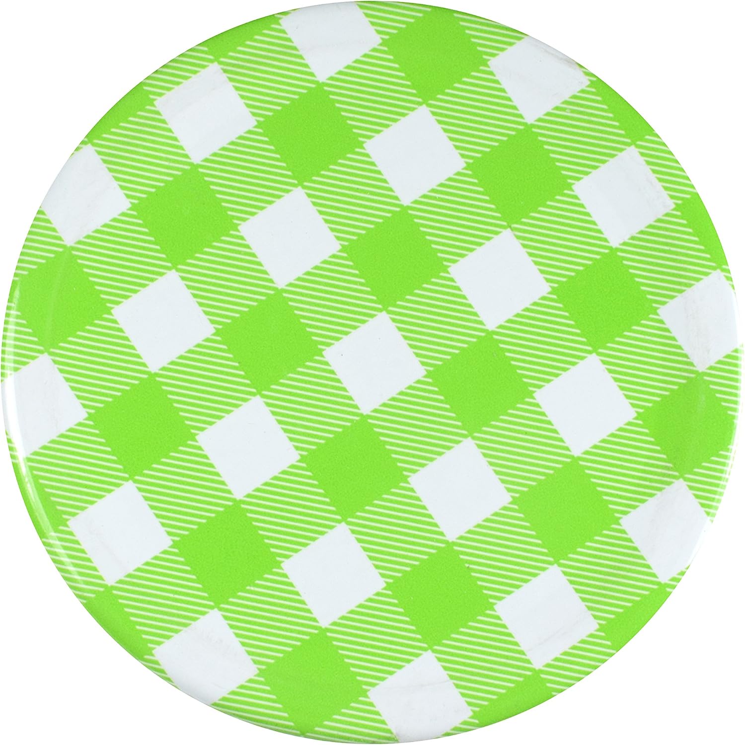 Sunshine Mason Co, One Piece Mason Jar Lids 6 Pieces, Green Gingham image 2