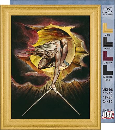 Miniatura 75 de Guillermo Blake Lost Cabin Nabucodonosor | Impresión en marco plano negro | Reproducción de pinturas de obras de arte finas | Póster decorativo