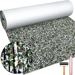 Tinideya Boat Flooring EVA Foam 94'' x 47" Boat Decking Non Slip Marine Camo Self Adhesive Carpet with Roller Ruler for Kayak Yacht Motorboat(Vertical Lines, Camo Jungle)