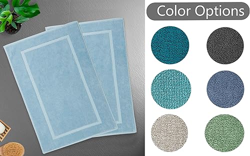 Vista 148 de HILLFAIR Juego de 12 toallas de algodón de 21.16 oz/m², 2 toallas de baño, 4 toallas de mano, 6 toallas de baño, toallas absorbentes de algodón Azul