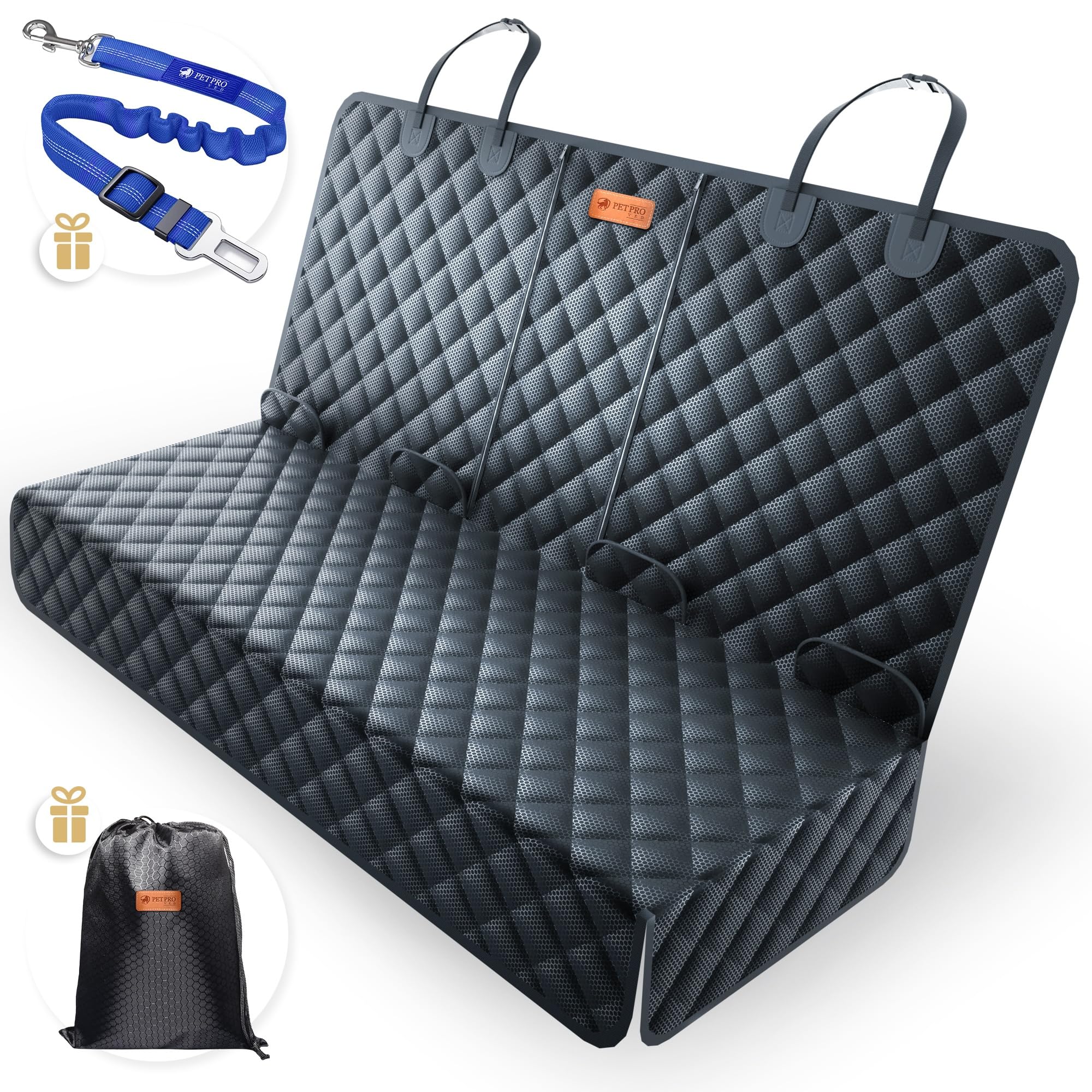 PetProved Cubre Asientos Funda Coche Perro Protector Funda Coche Perros Asiento Trasero Manta Cubreasientos Coche Perro Asientos Traseros