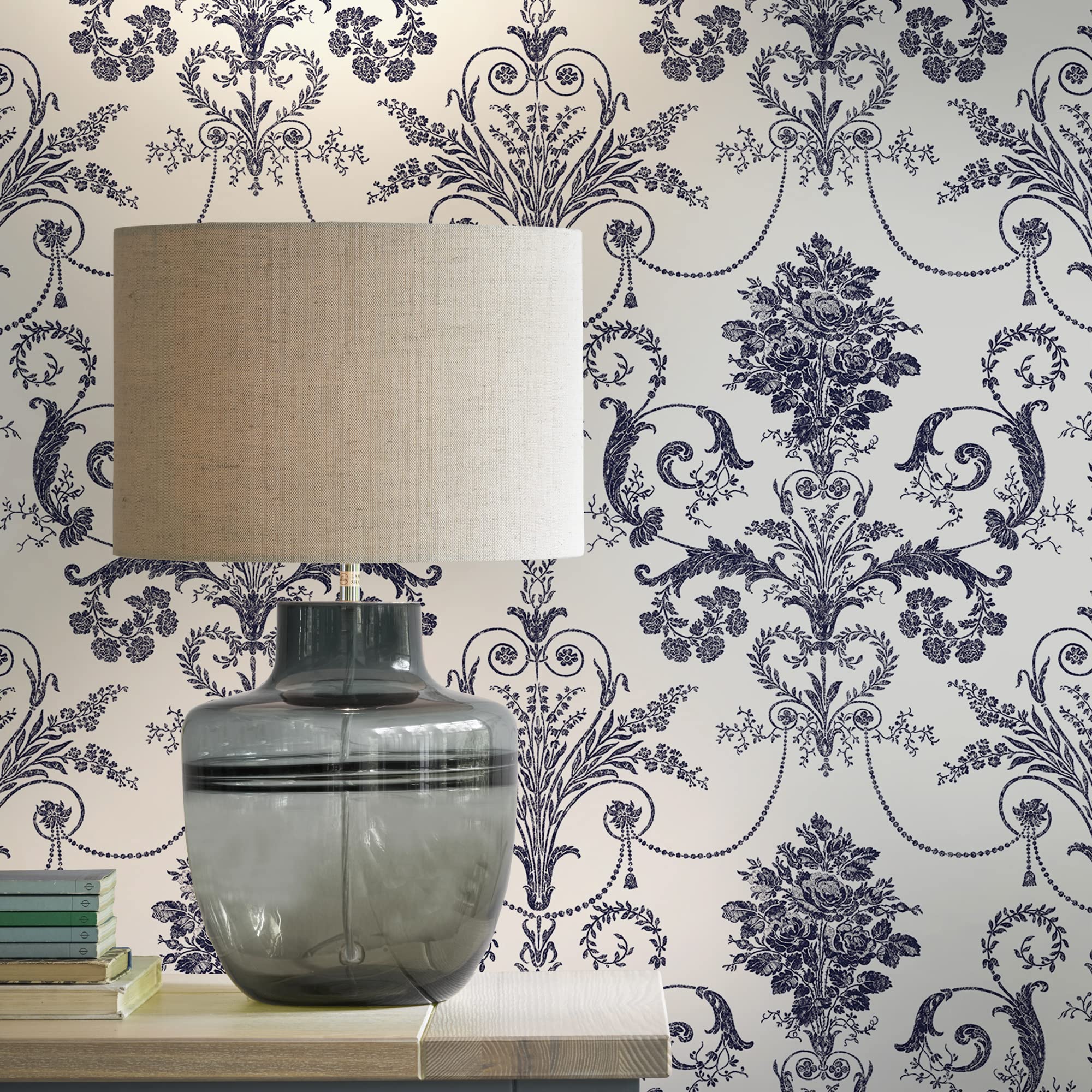 Laura Ashley Josette Off White and Midnight Wallpaper - Amazon.com