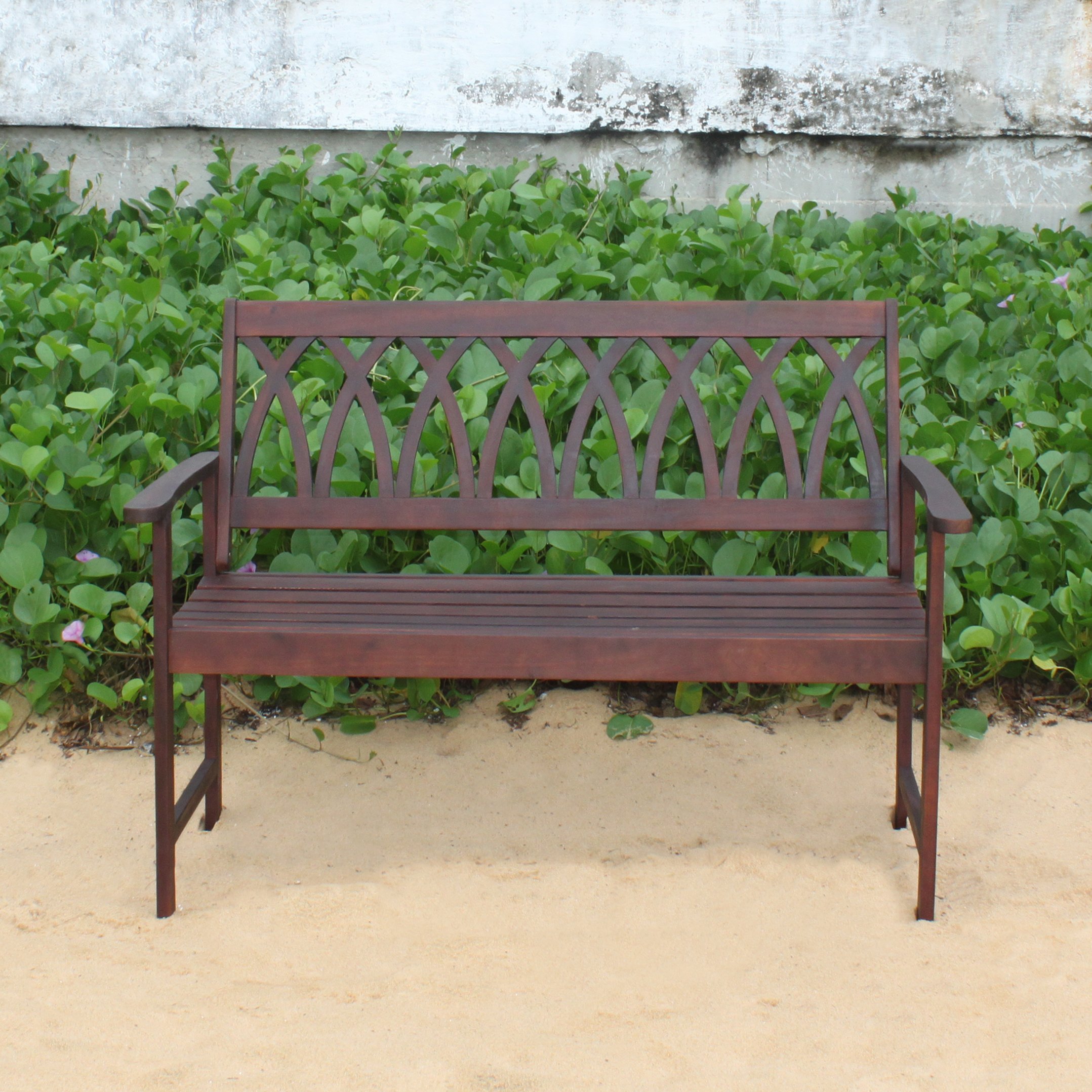 Amazon.com : northbeam Criss Cross Garden Bench Acacia Wood