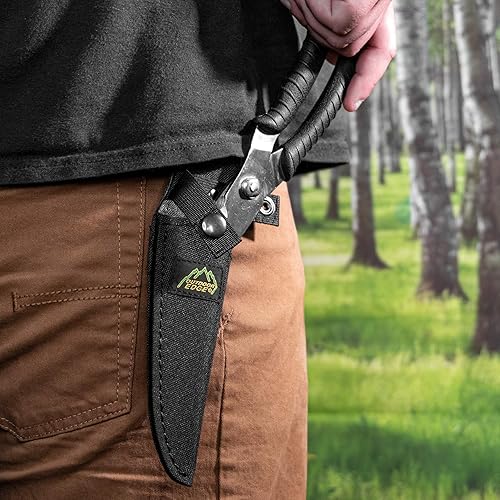 Miniatura 4 de Outdoor Edge Tijeras de juego - Muelle cargado con borde dentado y muesca que rompe huesos para acuartelar aves, juegos pequeños y peces con funda