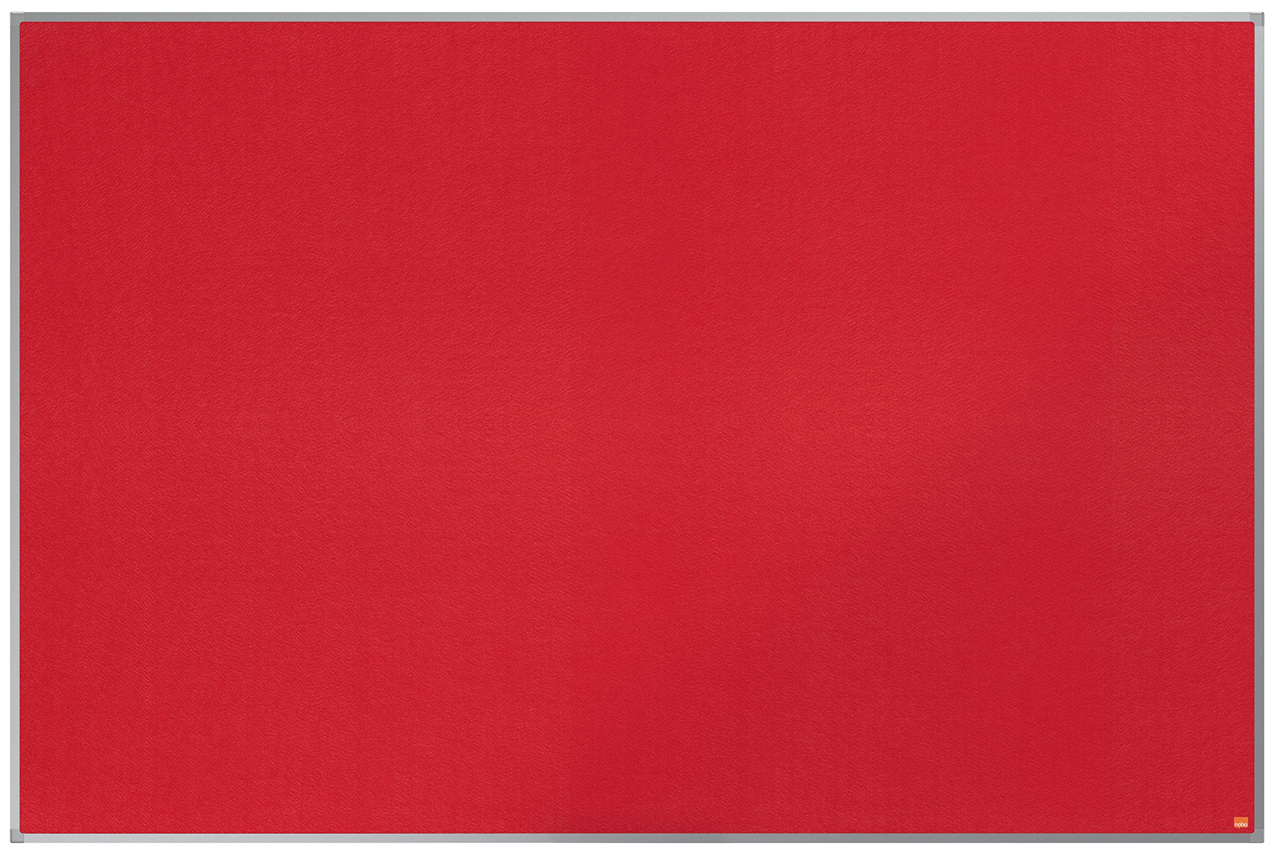 Nobo Felt Noticeboard, 1800 x 1200 mm, Aluminium Trim, Corner Wall Mounting, Essence Range, Red, 1904068
