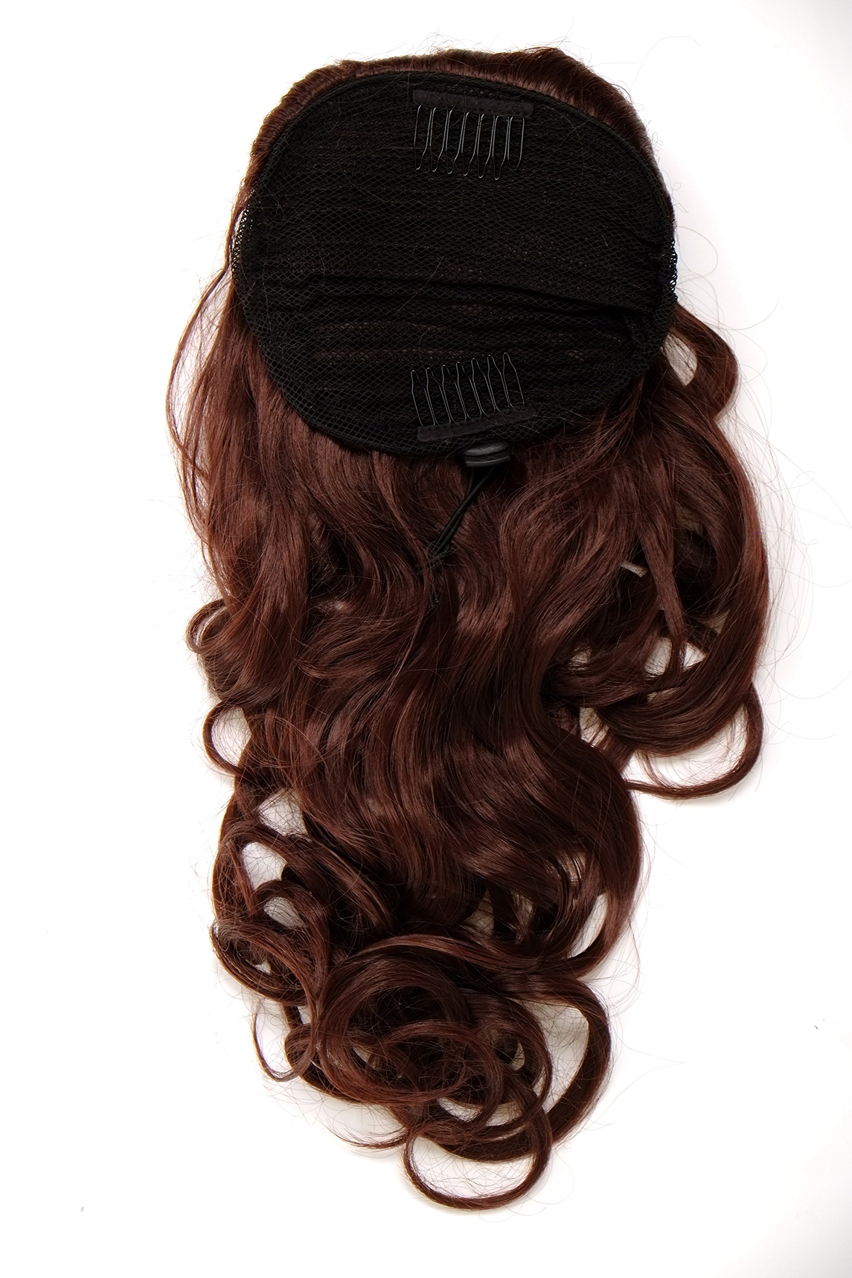wig me up WK03-33 Hairpiece ponytail with combs and elastic draw string curly voluminous very long mahogany redbrown 23 inch - Image 2