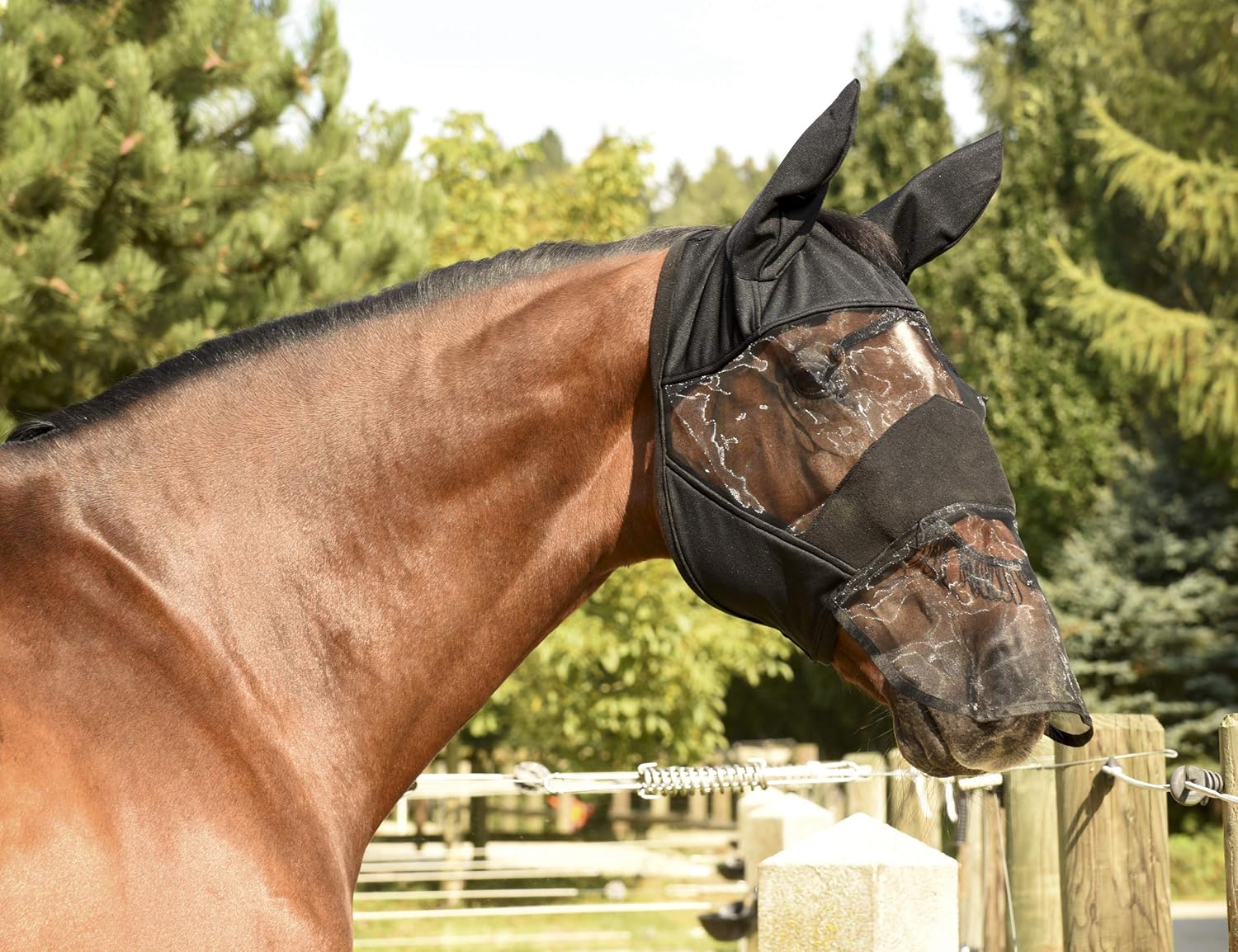 Kerbl 321274 Fly Mask Including Nose-Ridge and Ear Protection for Warmblood Horses