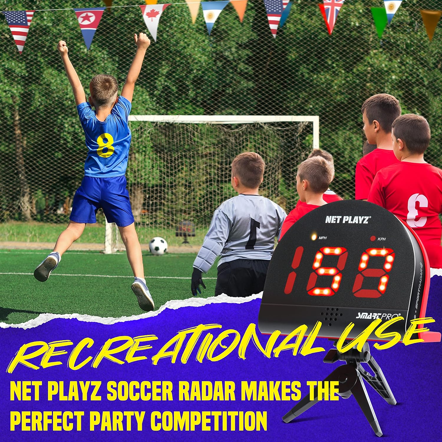 Soccer Gifts Speed Radar - Measure Shot Speed Shot-Power Detection, Sport Radar Gun (Hands-Free) Sensors | Training Aids, Gadget Gear & Equipment