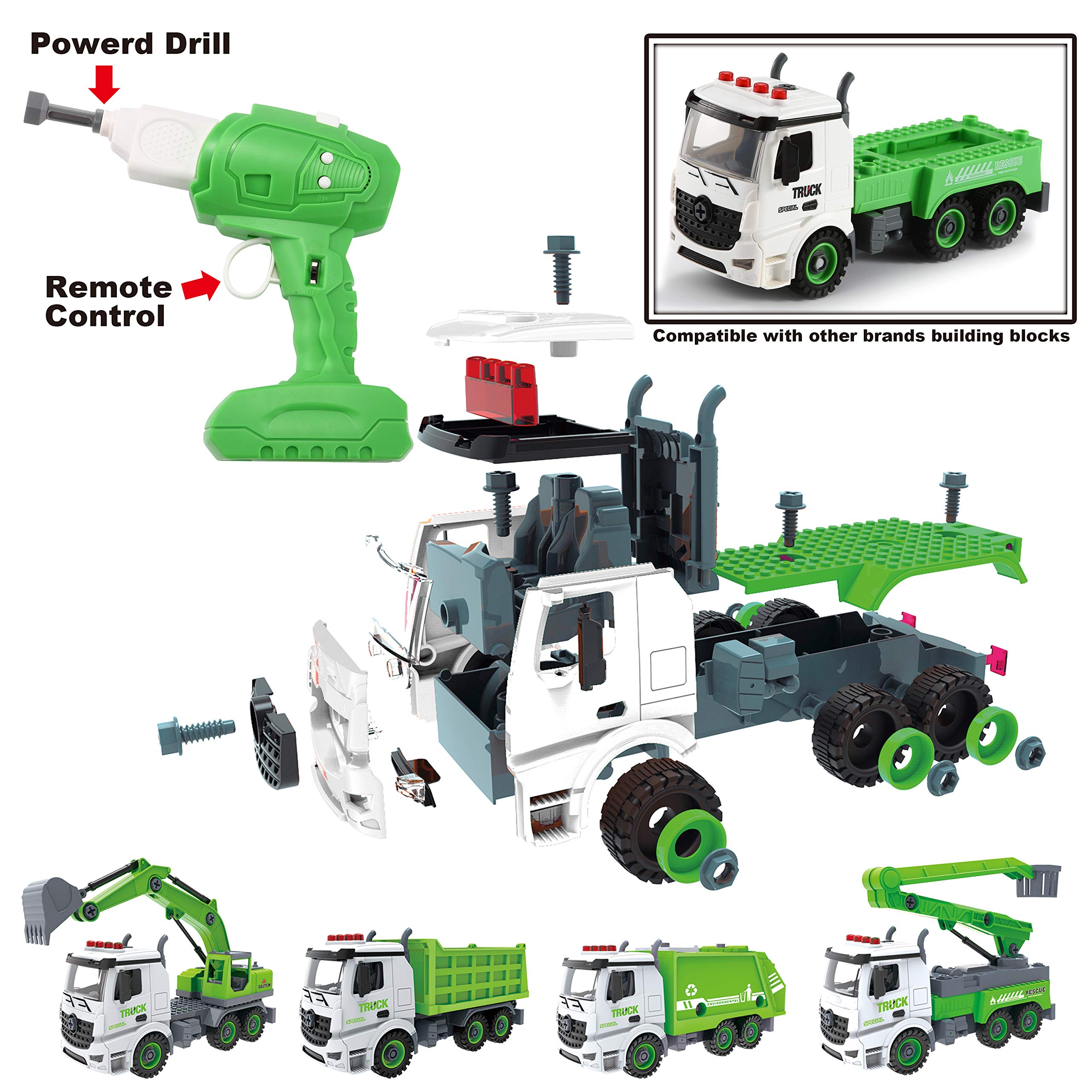 Buy JOYIN 4in1 Take Apart Truck Toys with Electric Drill (Converts to