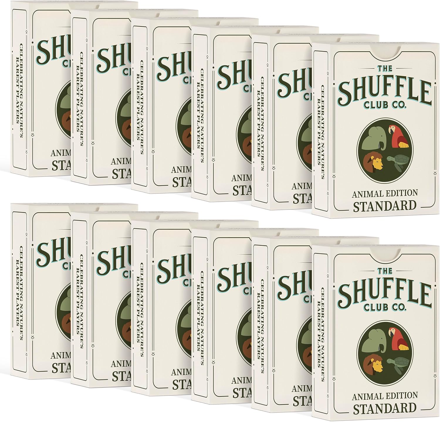 Animal Playing Cards – Hand-Illustrated Wildlife Deck | Nature & Animal-Themed Poker & Blackjack Cards | Premium Gift for Animal Lovers & Collectors – Made in the USA (Pack of 12)