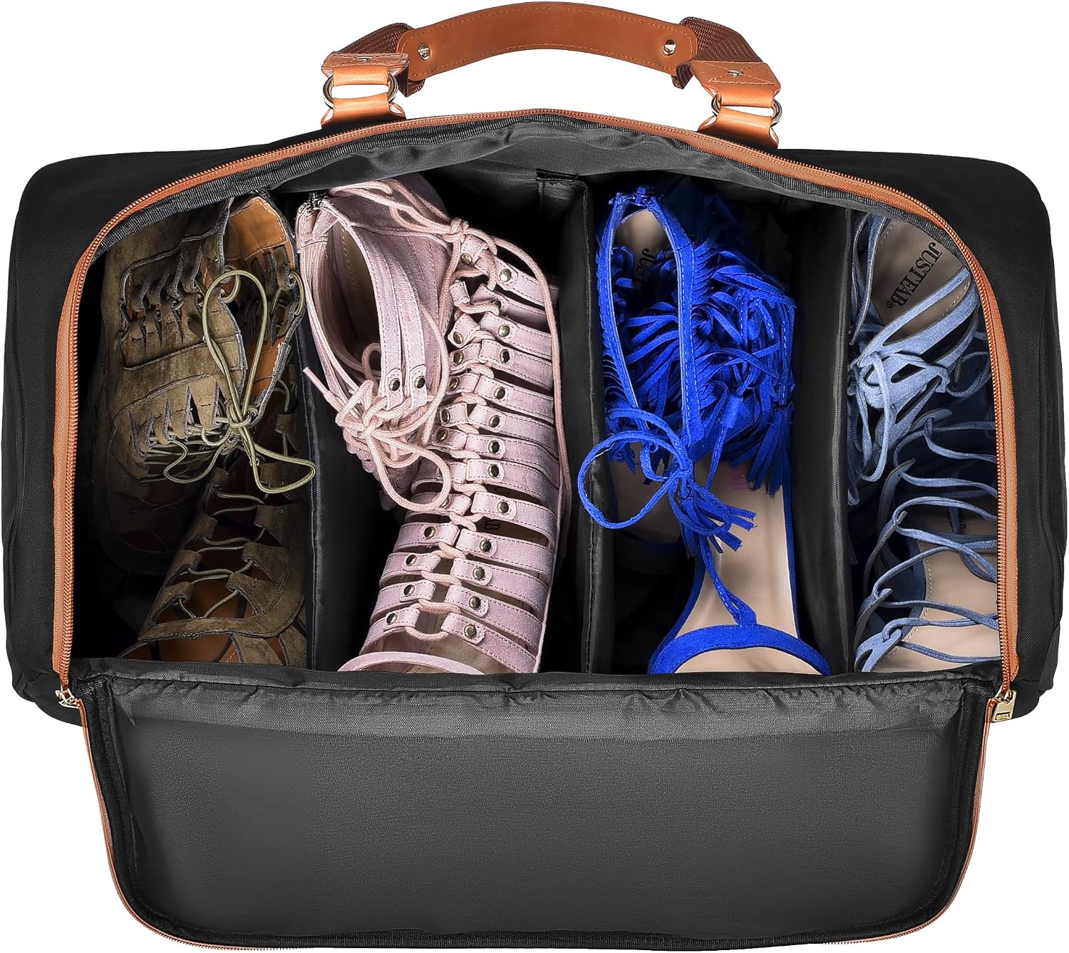 Travel Duffle Bag with Compartments | Travel bags with Shoe Organizer and Wet pocket | Weekender Bags for Women | Outdoor Sports Gym Bags for Men | Overnight Bag 20'' x10'' x13'', Black (Cal2007)