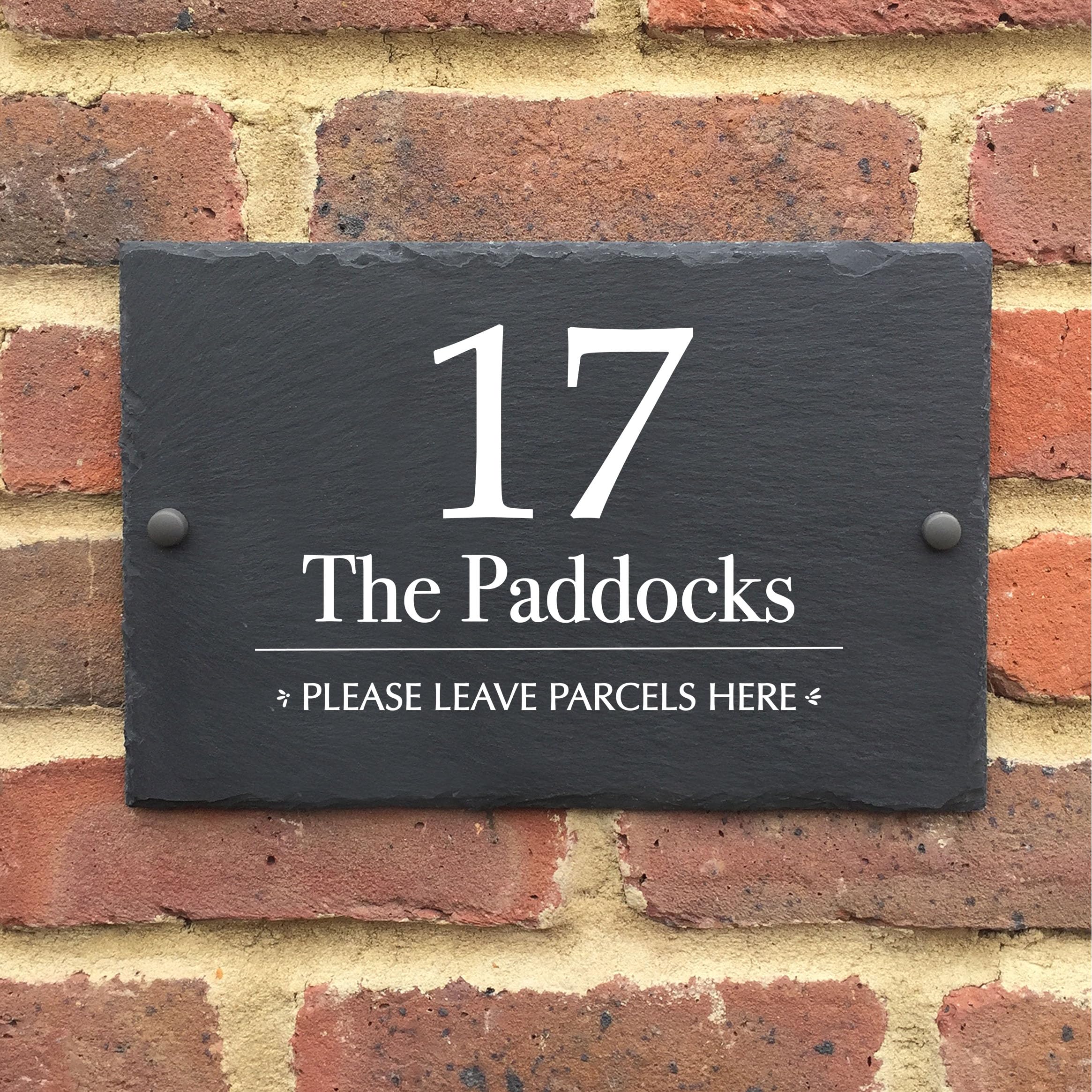 Bespoke Slate House Signs, Handmade Custom Door Number Wall Plaque with Rustic Black Farmhouse Design - Image 2