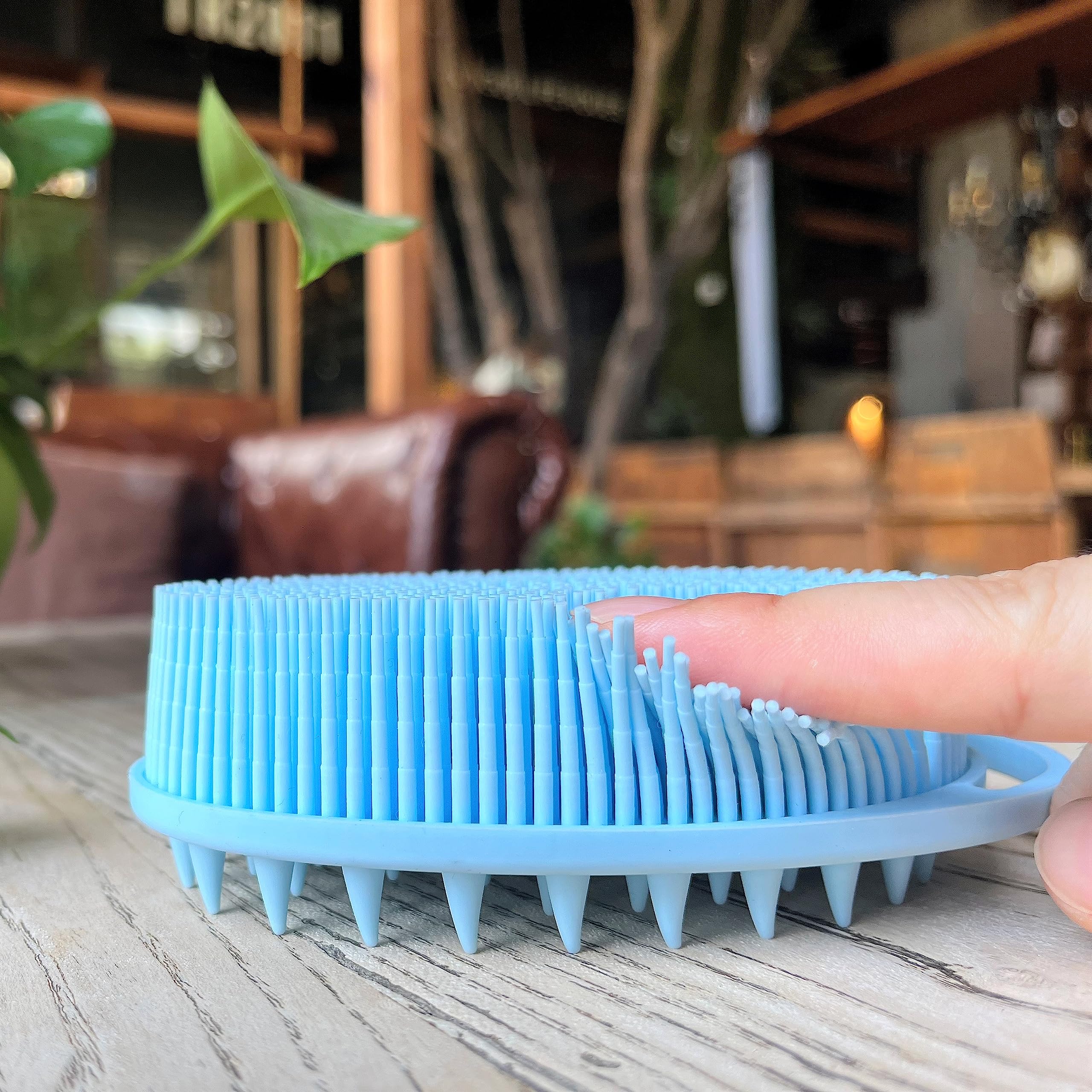 Premium Sensory Brush for Kids or Autism,Soft Silicone Body Scrubber,2 in 1 Sensory Room Occupational Therapy Brushes,Silicone Loofah,Pet Shower Brush Bath Brush Shampoo Brush