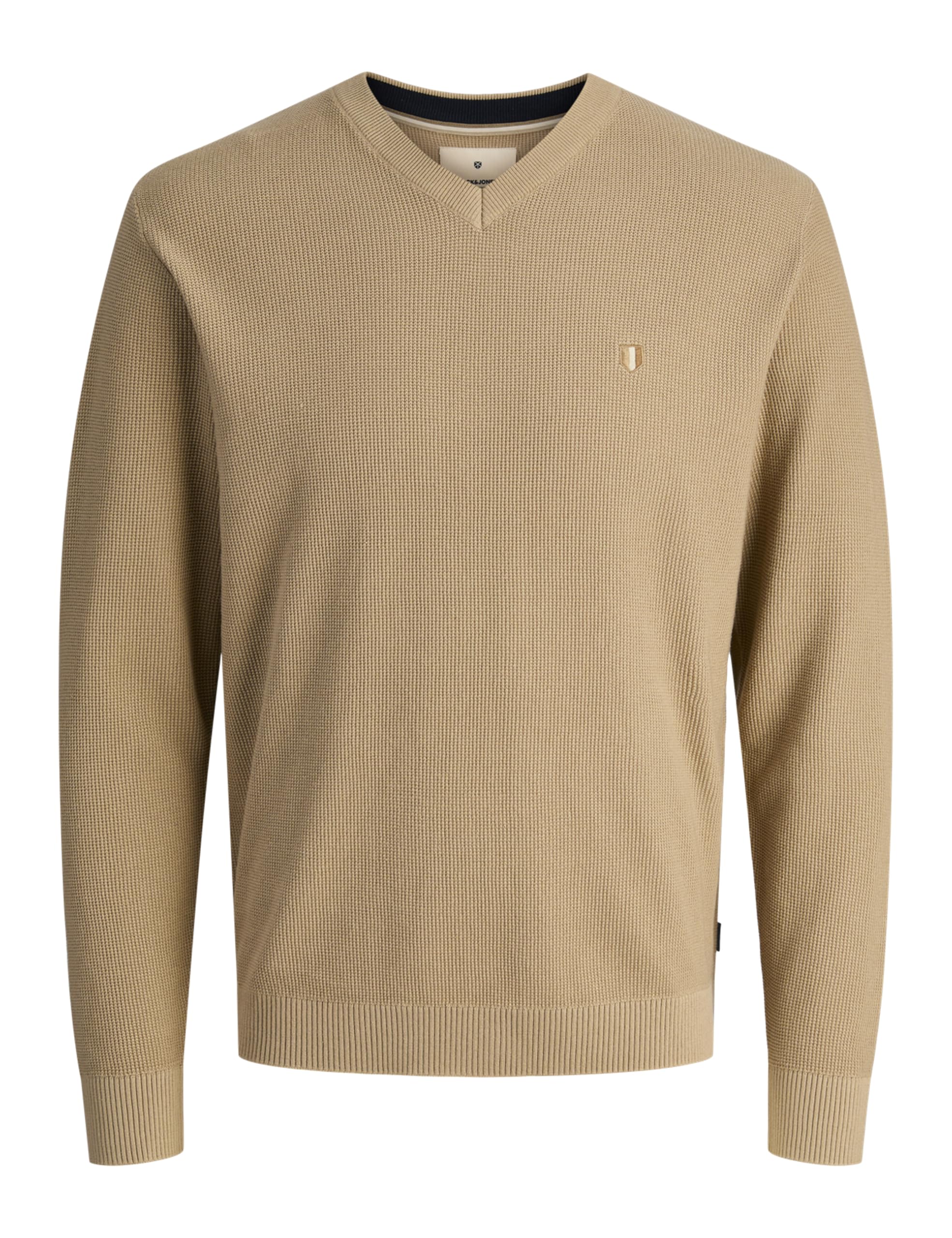 JACK & JONES Jprblurex Knit V-Neck, Crockery, S