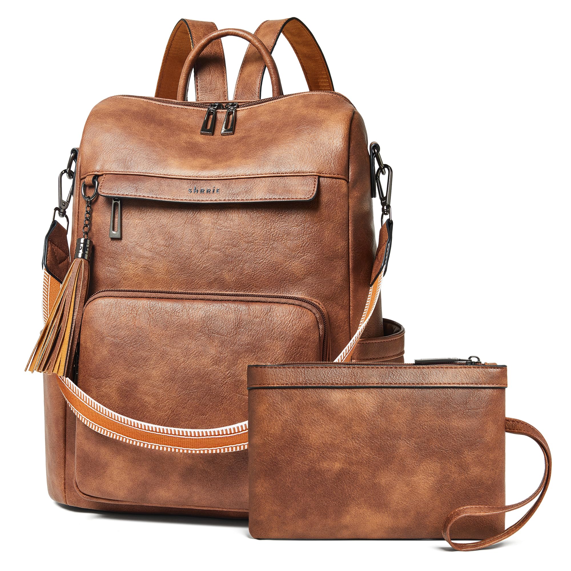 Shrrie Vegan Leather Laptop Backpack for Women 15.6 inch