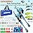 ODDSPRO Kids Fishing Pole - Kids Fishing Starter Kit - with Tackle Box, Reel, Practice Plug, Beginner\'s Guide and Travel Bag for Boys, Girls (2 Pack (Blue+Black), 1.5M 4.92Ft)