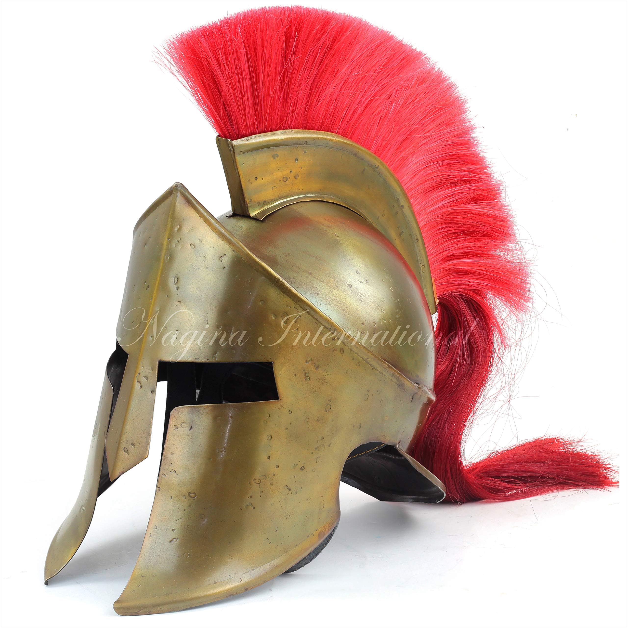 Nagina International Medieval Armour King Leonidas Greek Spartan Roman Helmet | Spartan Legions Helmet | Men's Spartan Warrior Headwear Costume Accessories | 300 Movie Authentic Replica Helmet