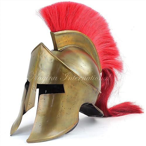 Nagina International Casco medieval King Leonidas griego espartano romano Casco Spartan Legions Accesorios de disfraz de guerrero espartano para